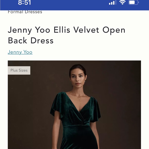 Jenny Yoo Velvet Dress - Picture 7 of 8